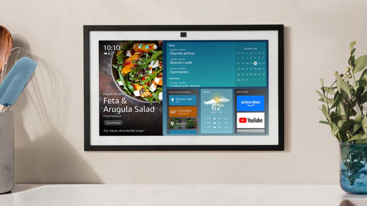 Amazon Echo Show 21 mounted to a wall