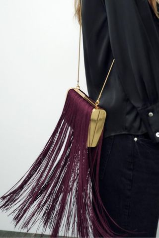 Zara Fringed Minaudière