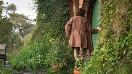 One hobbit behind the scenes on set of The Lord of the Rings: The Hunt for Gollum