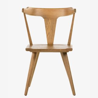 natural wood chair on a white background