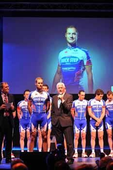 Tom Boonen was the star attraction at the Quick Step presentation.