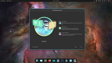 The Pop! OS desktop on an Nvidia-powered gaming PC.