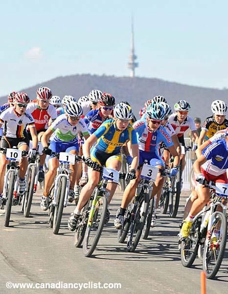 The under 23 women race from the start.