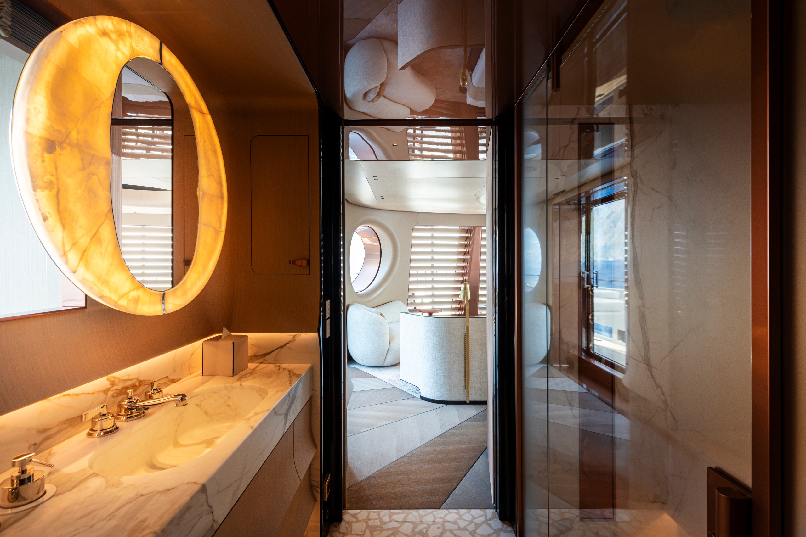 The bathroom in the owner's suite