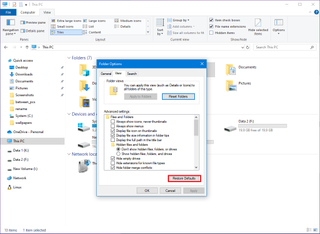 Reset folder advanced settings