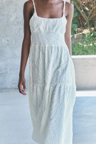 Zara, Frayed Jacquard Dress ZW Collection