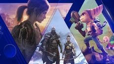 Ellie, Kratos, Atreus and Ratchet in a promotional PlayStation Studios image