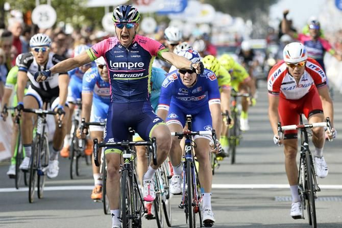 Sacha Modolo (Lampre-Merida) wins stage 2 in Koksijde