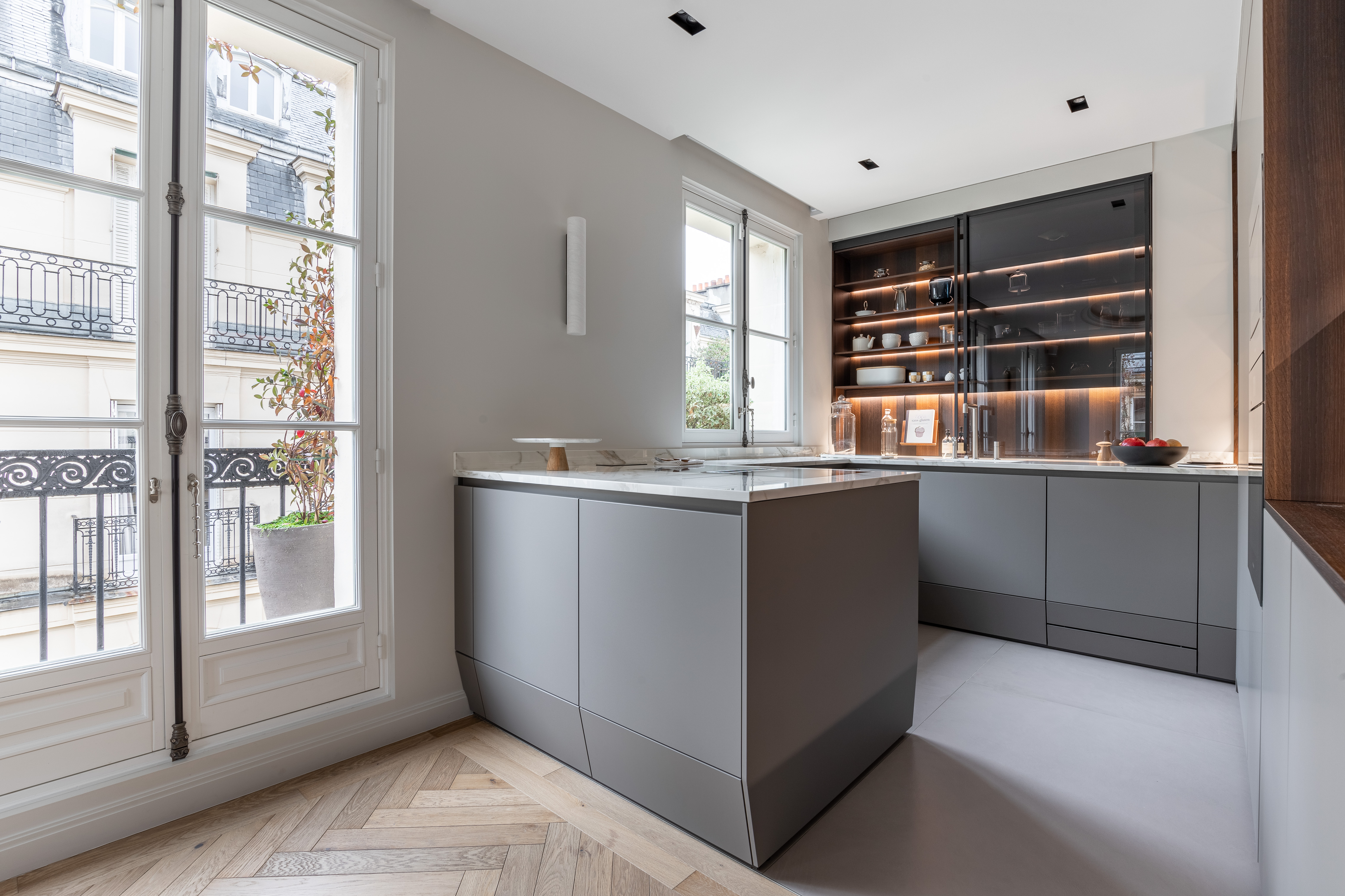 eba haussmann cuisine gris vison chene fume