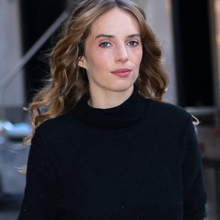 NEW YORK, NY - DECEMBER 08: Maya Hawke is seen at the movie set of 'One Night Only' on December 08, 2025 in New York City.