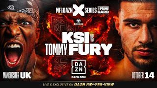 KSI vs Tommy Fury promotional bill for the crossover boxing event on Saturday, October 14, at Manchester's AO Arena.