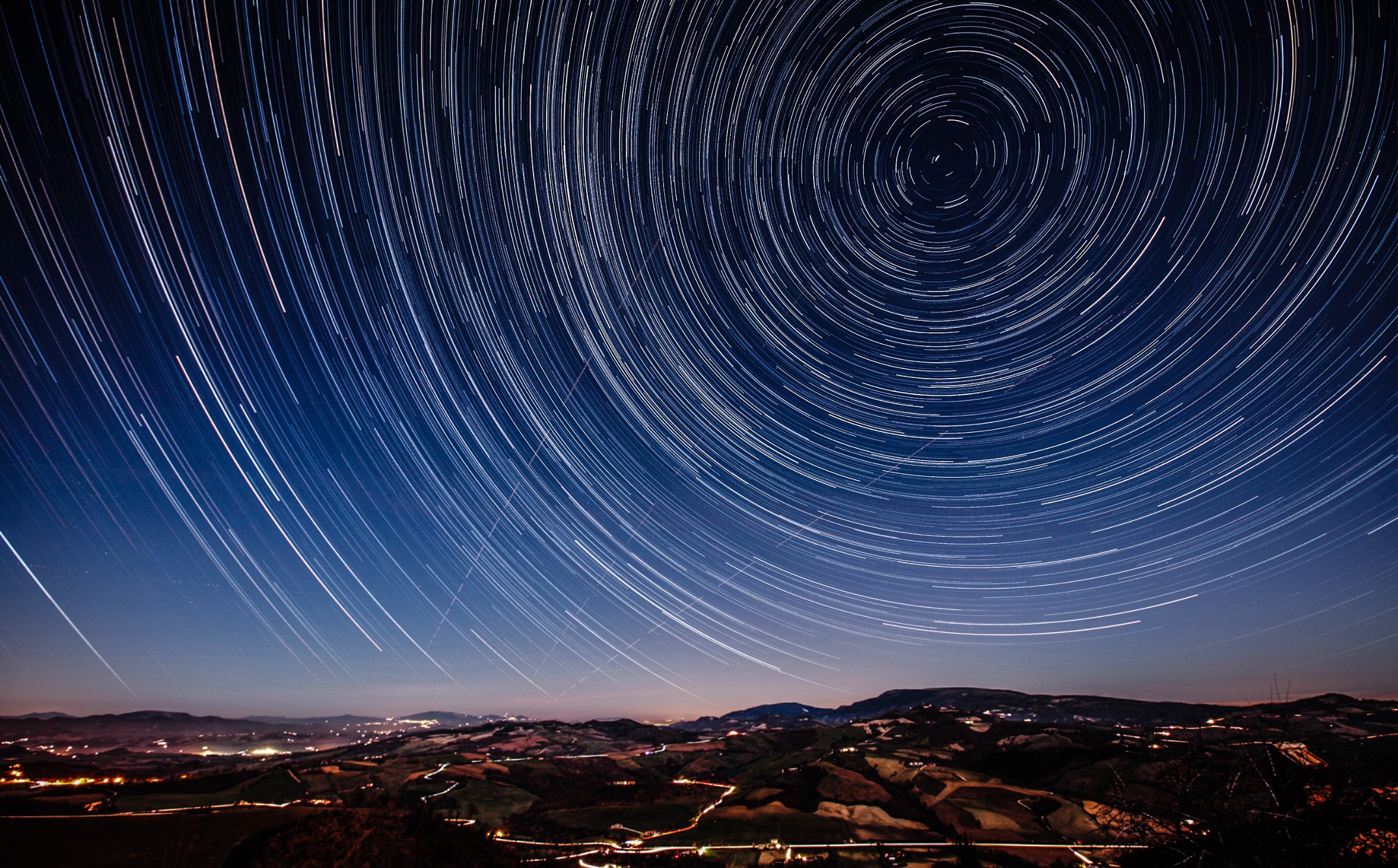 Star trails in Tuscany, Italy