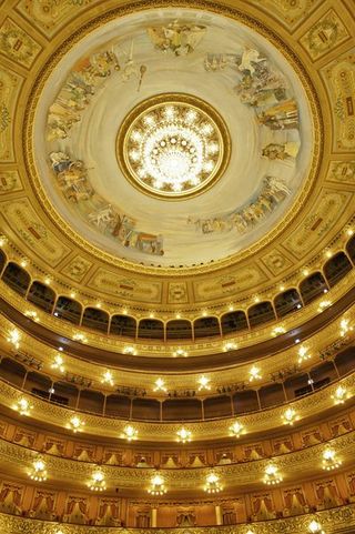 Ceiling, Landmark, Light, Lighting, Dome, Opera house, Architecture, Building, Theatre, heater,