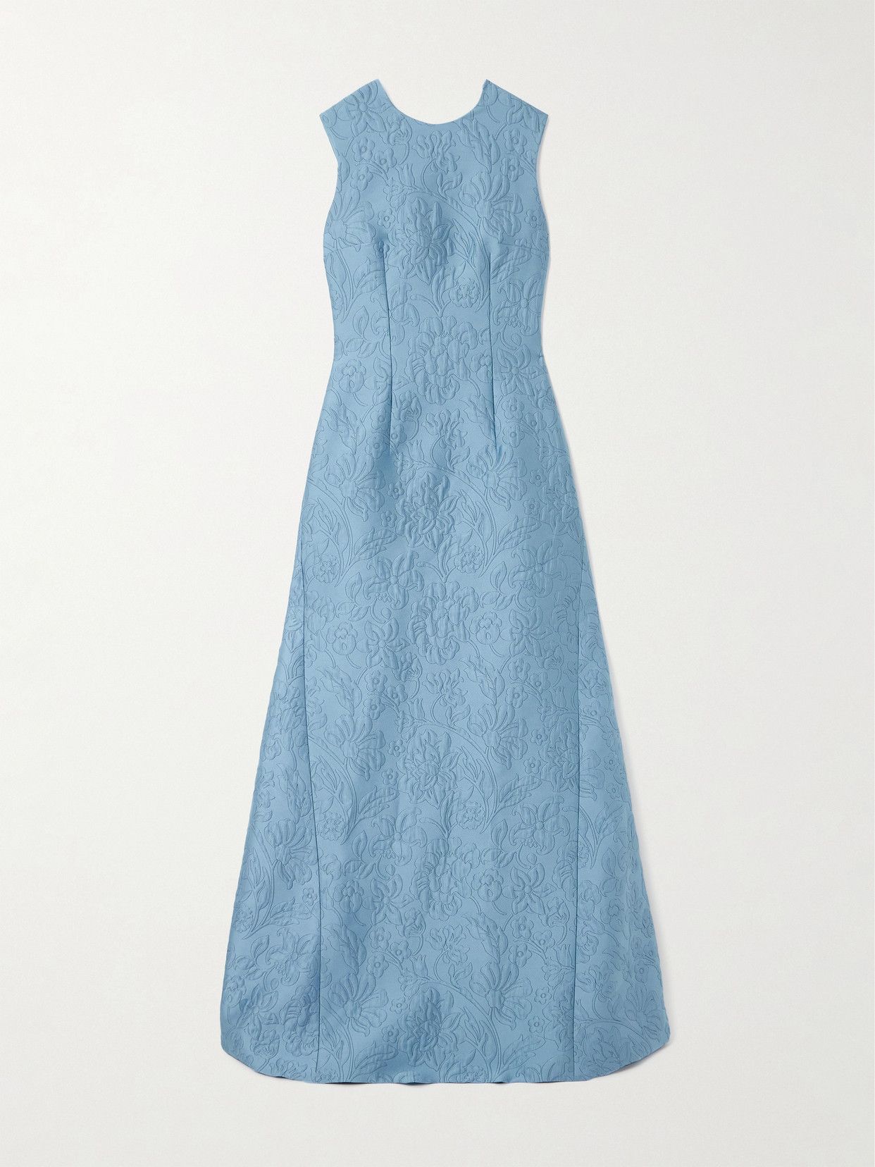 Malcolm Open-Back Cloqué Maxi Dress