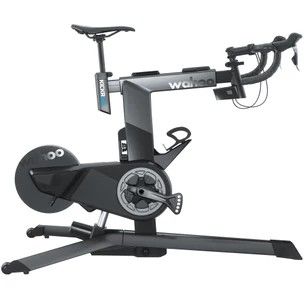 Wahoo Kickr Bike in black a grey with its full adjustable position and powered by an electric motor