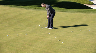 Paul Foston demonstrates the round the clock putting drill