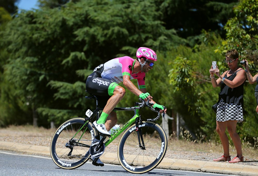 Will Clarke was the lone survivor of the stage 1 breakaway at the Tour Down Under