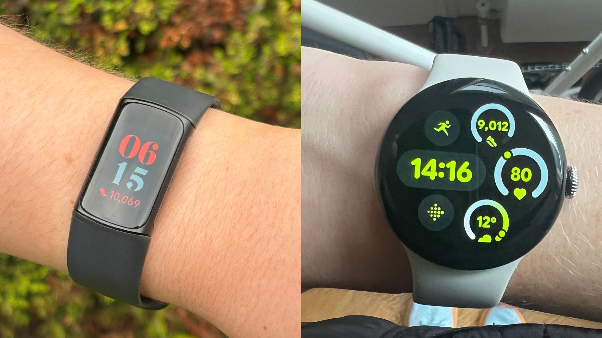 Ciara McGinley and Grace Walsh testing the Google Pixel vs Fitbit Charge 6