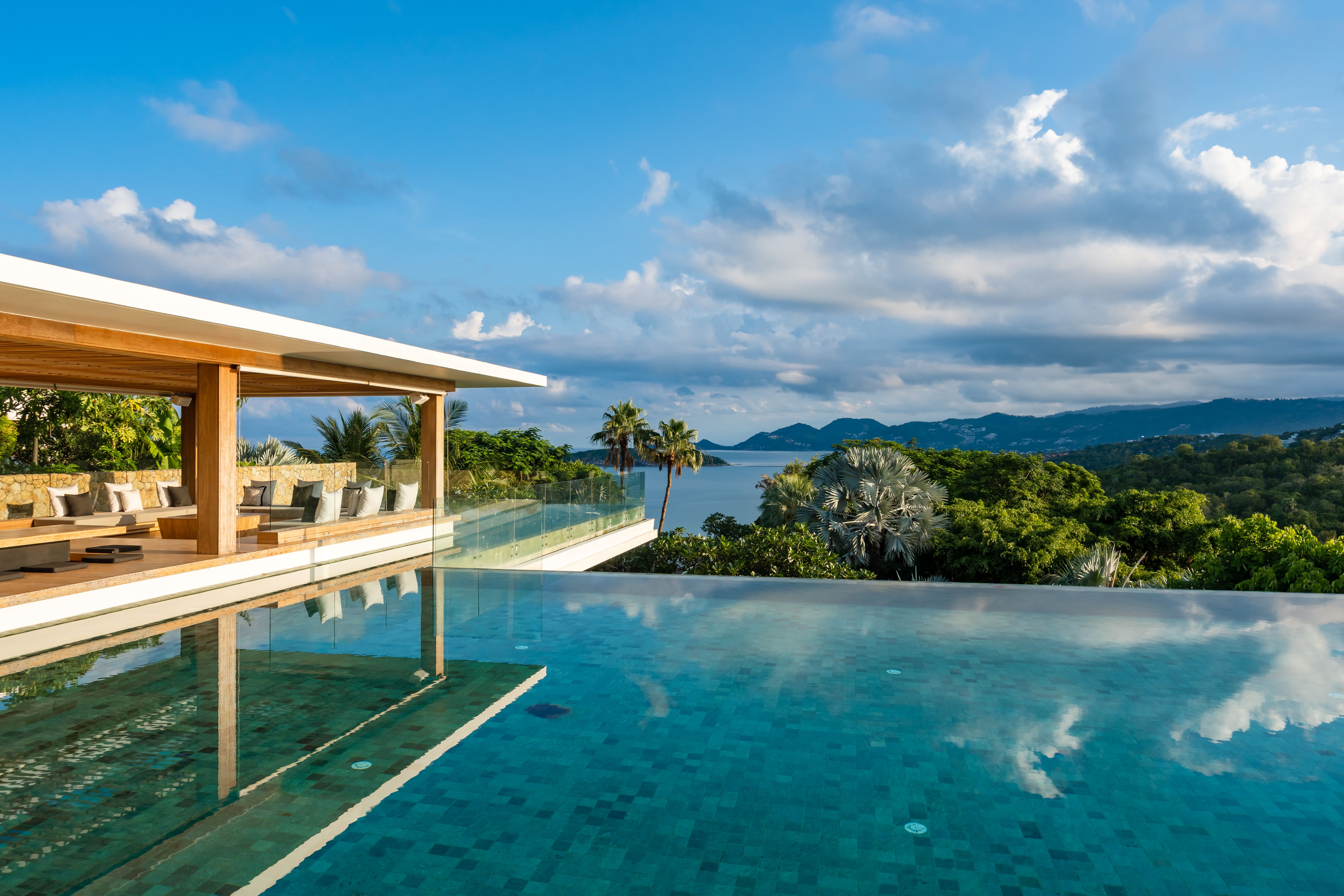 Images of a dreamlike villa in Thailand with sea views and a whopping great infinity pool