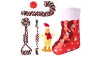 BINGPET 5 Pack Christmas Dog Rope Toy with Stocking
