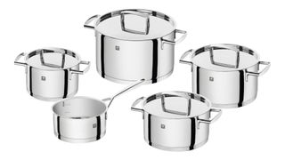 Zwilling Passion Stainless Steel Pot Set on a white background