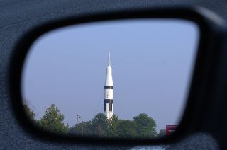 After 44 years, the Saturn IB rocket display at the Alabama Welcome Center at Ardmore is in the rear view mirror.
