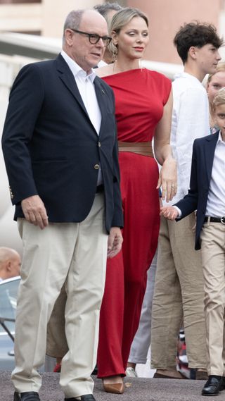 Princess Charlene of Monaco and Prince Albert of Monaco attend the traditional Monaco picnic