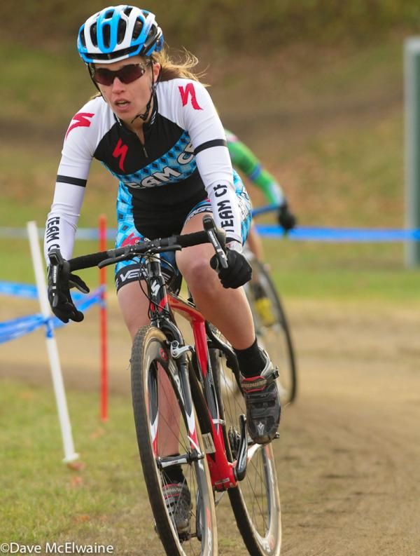 Carolyn Popovic (Team CF) riding in the chase group