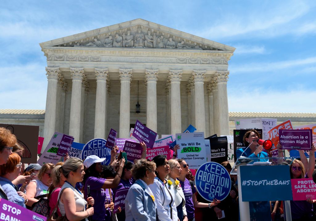 Pro-choice protest outside Supreme Court.