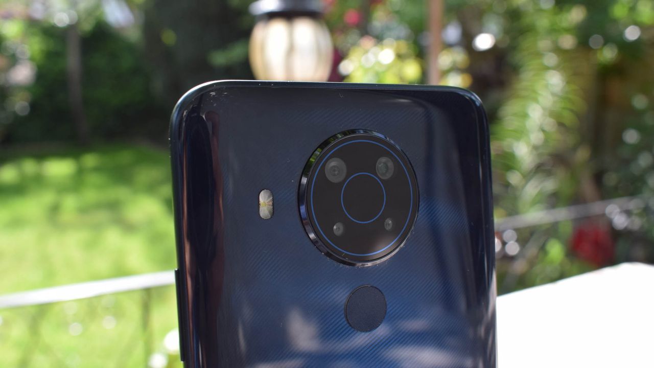 A closeup of the rear camera of the Nokia 5.4