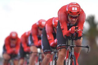 Tom Dumoulin leads his Team Sunweb teammates during the opening stage of Tirreno-Adriatico