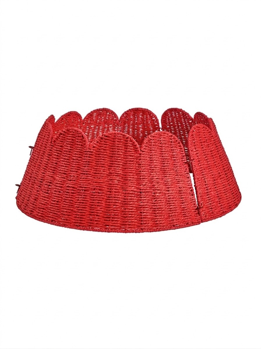 Argos Home Woven Seagrass Christmas Tree Skirt - Red