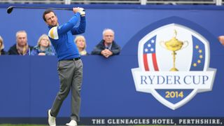 Graeme McDowell takes a shot during the 2014 Ryder Cup at Gleneagles