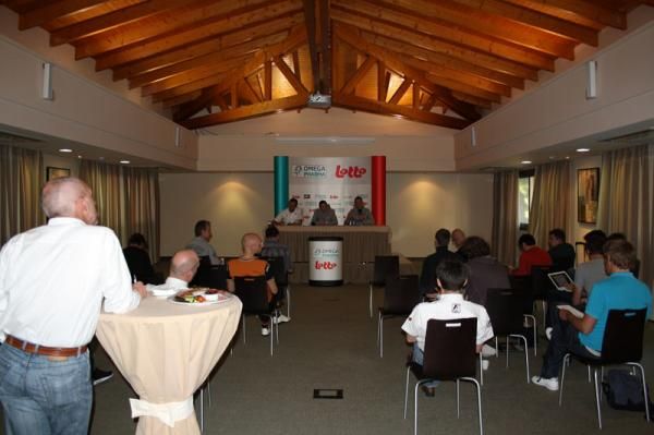 Mostly Belgian media turned out for the press conference in Mallorca, Spain