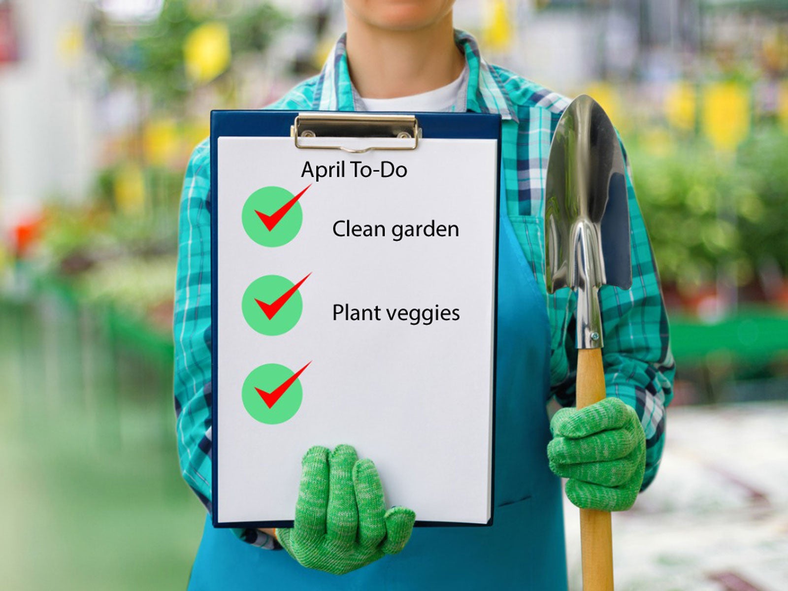 Gardener Holding a To Do List