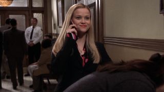 Elle smiling while talking on the phone in Legally Blonde