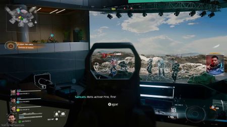 Call of Duty Black Ops 7 shooting robots in Guild HQ