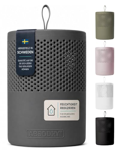 Series 6 Absodry Moisture Absorber With 1 X 600g Bag of Moisture-Absorbing Crystals - Lasts Up to 90 Days Electricity &amp;amp; Battery Free - for Spaces Up to 50 M3 Helps Prevent Bad Odours and Mould &amp;ndash; Grey