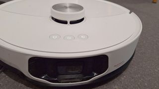 Close up of camera and sensors on Roborock S8 MaxV Ultra robot vacuum