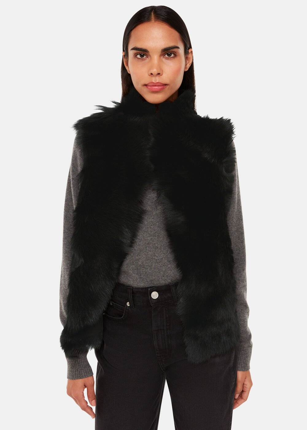 Black Short Toscana Sheepskin Gilet