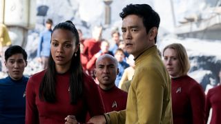 Zoe Saldana and John Cho in Star Trek Beyond