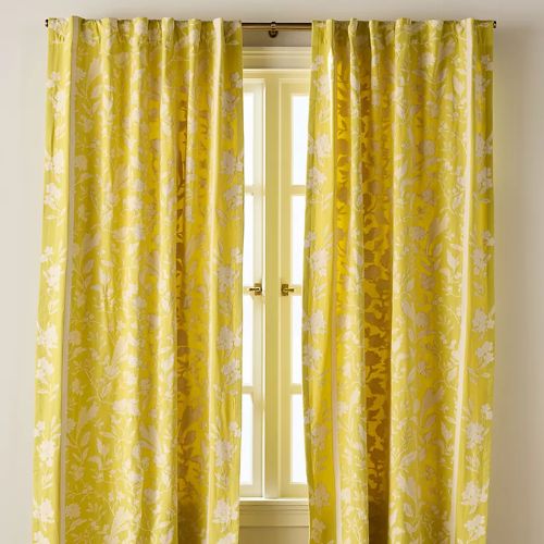 Anthropologie, Francine Woven Cotton Floral Curtain