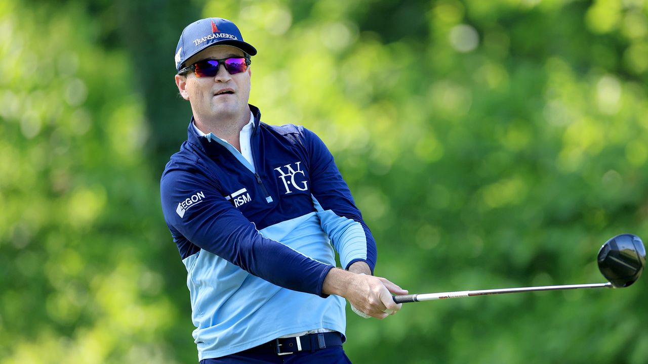 Zach Johnson hits a drive at the PGA Championship