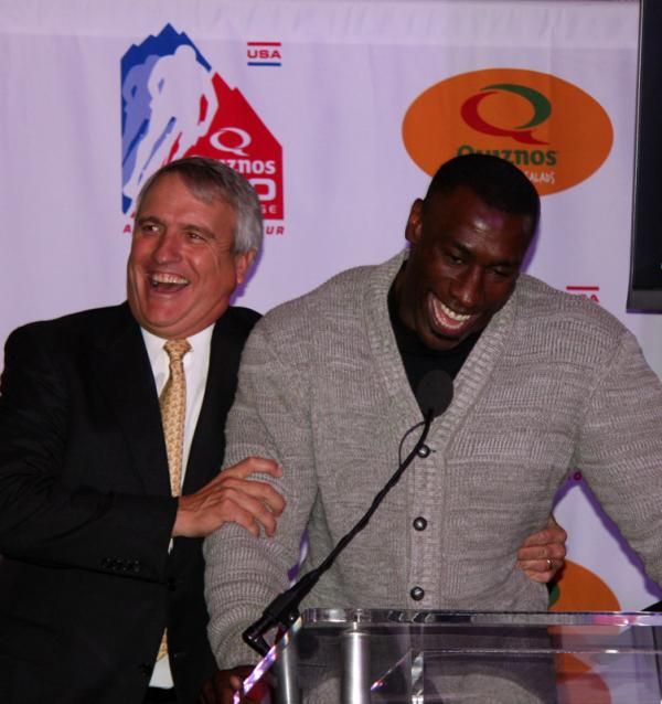 Governor Ritter and Shannon Sharpe enjoy their time in the spotlight.