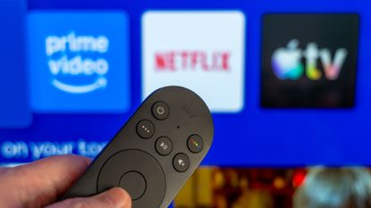 Sky Stream remote pointing at Netflix app