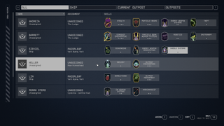 Starfield menu UI for crewmates