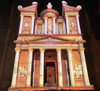Projection artistry by Maxin10sity shines brightly at the recent Petra Light Festival.