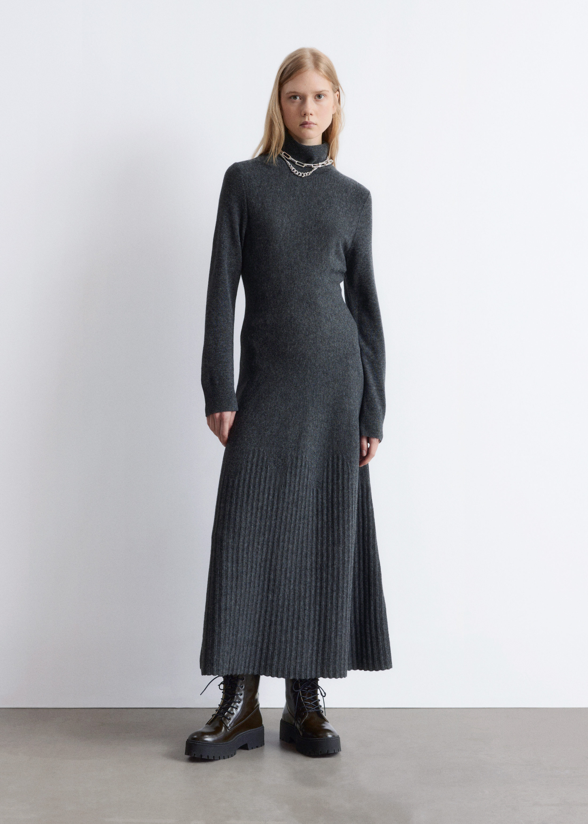 Merino-Wool Turtleneck Maxi Dress