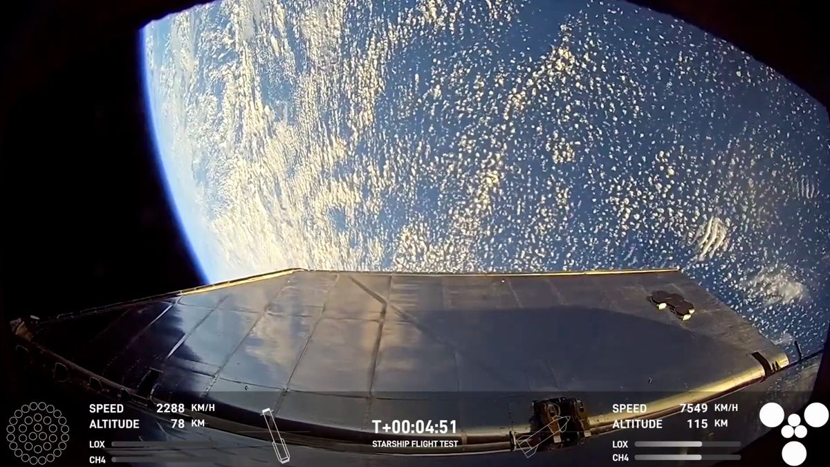 earth as seen from 115 kilometers up by spacex&#039;s starship spacecraft