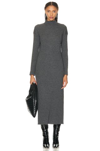 grey knit maxi dress